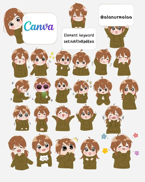 Canva Characters, Cute Canva Keywords, Cute Canva Elements, Canva Character Element, Canva Avatar Element, Canva People Elements Keyword, Cute Canva Elements Keyword, Children's Book Layout, Game Level Design