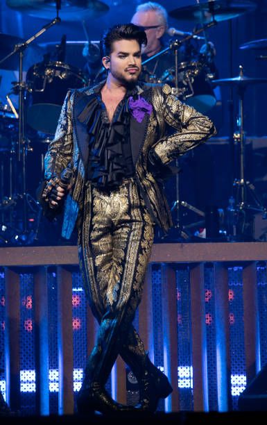 Adam Lambert Pictures and Photos - Getty Images Queen With Adam Lambert, Adam Lambert Concert, Led Costume, Rock And Roll Fashion, Gold Suit, Adam Style, Drag King, Music Career, African American Culture