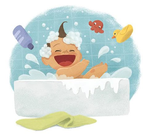 Takako Fisher Illustration Bathtub Illustration, Illustration Art Kids, Boy Illustration, Baby Illustration, Rubber Ducks, Book Illustration Art, Mom Art, Family Illustration, Animated Drawings