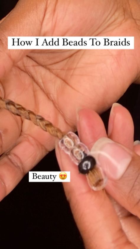 How To Use A Beader For Hair, How Do You Put Beads In Your Braids, How To Tie Beads In Hair, Adding Beads To Hair, How To Attach Beads To Braids, How To Add Beads To Braids, How To Put Beads In Hair Braids Tutorial, Adding Beads To Braids, Beaded Hair Tutorial