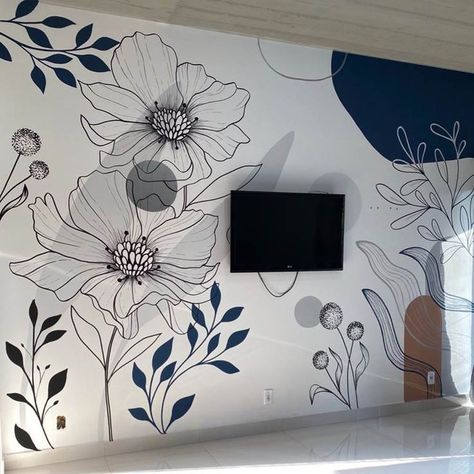 Home Wall Painting, Wall Murals Diy, Creative Wall Painting, Diy Wall Painting, Room Wall Painting, Bedroom Murals, Wall Painting Decor, Wall Murals Painted, Wall Art Bedroom