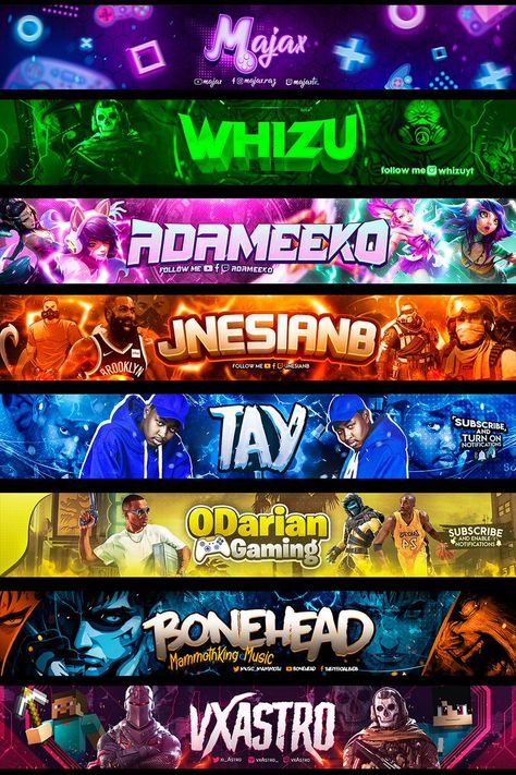 Banner For Artist, Youtube Banners Ideas, Banners Ideas Design, Name Graphic Design, Thank You Banner, Banner Design Aesthetic, Game Banner Design, Esports Banner, Youtube Banner Ideas