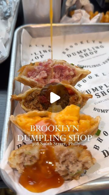 157K views · 11K likes | David Wesolowski on Instagram: "@brooklyndumplingphl is South Street’s newest restaurant offering some delicious American flavored dumplings. Think diner dumplings with flavors like cheesesteak, Mac and cheese and Ruben. These dumplings ARE NOT your OG Chinatown dumplings. They have some of the best waffle fries that I’ve had in Philly and the most addicting peanut sauce, which they are famous for and rightfully so because I could take a bath in that sauce. They have a futuristic contactless ordering kiosk where you order and pick up your food. The whole second floor is available for eat in dining. #dumplings #macandcheese #noodles #phillyfood #phillyfoodies #philadelphia" Dumpling Restaurant Design, Philly Food, South Street, Waffle Fries, Take A Bath, Restaurant Offers, Peanut Sauce, New York Style, Kiosk