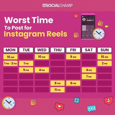 There are certain times of day that are just plain bad for Reels. Let’s look at the worst time to post on Instagram Reels.📽️ Instagram Reel Posting Time, Best Time To Post Reels On Instagram, Instagram Post Times, Digital Marketing Strategy Ideas, Time To Post On Instagram, Instagram Feed Tips, Copywriting Inspiration, Posting Schedule, To Post On Instagram