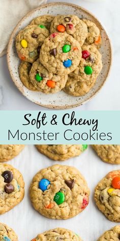 Oatmeal Peanut Butter Monster Cookies, Oatmeal Smartie Cookies, Oatmeal Mm Cookies, Peanut M And M Recipes, How To Make Monster Cookies, Homemade Monster Cookies, Peanut Butter M And M Cookies, Monster Cookies With Coconut, Chewy Monster Cookies Recipe