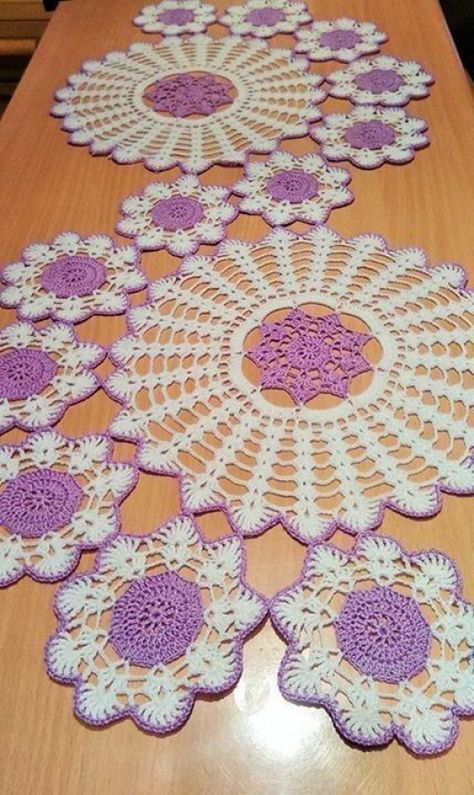 Study In Circles Crochet Motif Table Runner Pattern