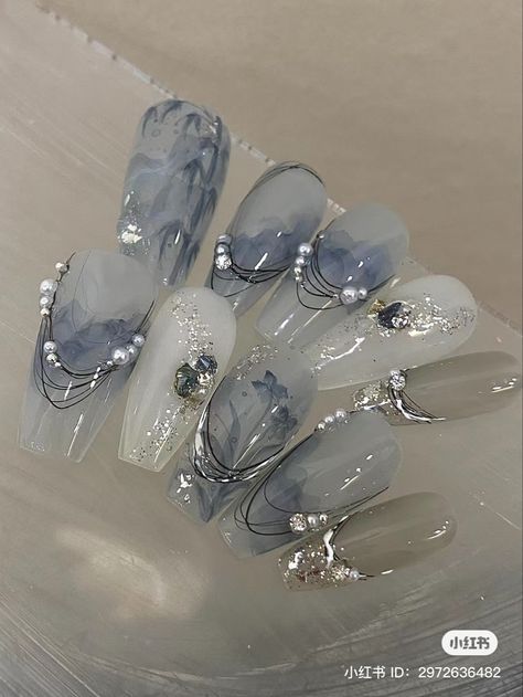 Fake Nails Designs, Milky Nails, Asian Nails, Quince Ideas, Pretty Gel Nails, Really Cute Nails, Soft Nails, Kawaii Nails, Elegant Nails