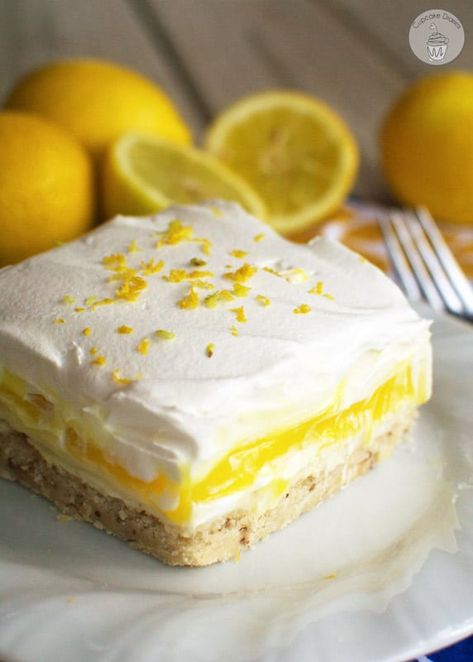 Lemon Desserts - The Best Recipes - Love and Marriage Lemon Lush Dessert, Lush Dessert, Lush Cake, Lemon Lush, Citrus Desserts, Fluff Desserts, Lemon Dessert Recipes, Layered Desserts, A Piece Of Cake