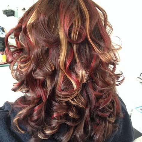 Red Highlights In Brown Hair, Extreme Haircut, Haircut Transformation, Calico Hair, Red Hair With Highlights, Before And After Hair, Highlights Ideas, Cute Hair Colors, Hair Streaks