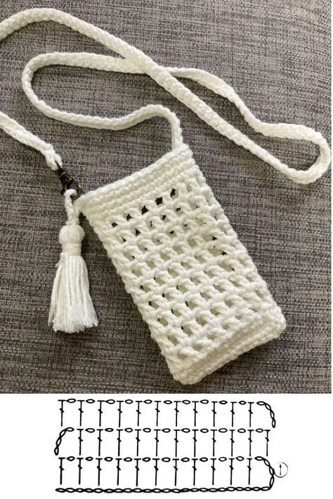 Cozy Crochet Cell Phone Bag: Your DIY Accessory Phone Bag Crochet, Crochet Phone Cover, Crochet Sling Bag, Pochette Portable, Crochet Phone Cases, Crochet Mobile, Crochet Bag Pattern Free, Bunny Crochet, Crochet Pouch