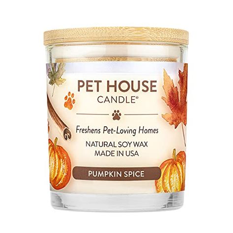 One Fur All, Pet House Candle - 100% Plant-Based Wax Candle - Pet Odor Eliminator for Home - Non-Toxic and Eco-Friendly Air Freshening Scented Candles - (Pack of 1, Pumpkin Spice) Pet Safe Candles, Wood Scented Candles, Candles Long, House Candle, Candle Plant, Safe Candles, Farm Road, Pumpkin Spice Candle, Fall Candle Scents