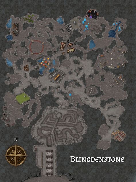 From D&D Out of the Abyss, Blingdenstone is city of the deep gnomes Out Of The Abyss Maps, Deep Gnome, Out Of The Abyss, Dungeon And Dragons, Forgotten Realms, Dungeon Maps, Dnd Maps, The Abyss, Pen And Paper