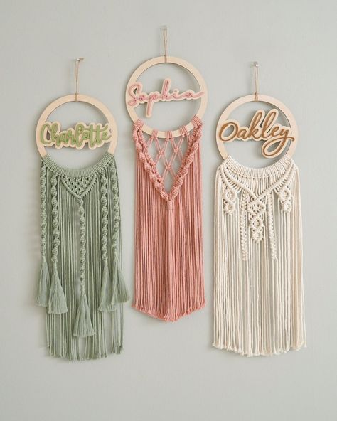 Welcome your little one into a world of sweet dreams and handcrafted beauty. This personalized dream catcher, adds a touch of bohemian flair to your nursery. Choose your baby's name to create a unique and meaningful piece that will be treasured for years to come.🌟 Visit us at https://beandaikon.etsy.com/listing/1505424601 to discover more or reach out to us directly. #macramewallhanger #bohodecoration #handmadelovers #homedecorinspirations #bohemianinspired #handcraftedgifts #bohogifts #ma... Macrame Wall Hanger, Diy Baby Mobile, Boho Gifts, Diy Baby, Hand Crafted Gifts, Boho Art, Metal Ring, Macrame Wall Hanging, Diy Baby Stuff