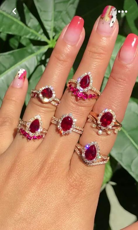 Ruby Statement Ring, Ruby Jewelry Ring, Ruby Engagement Rings, Ruby Ring Designs, Red Engagement Ring, Red Jewellery, Red Ruby Ring, Ruby Wedding Rings, Red Ring