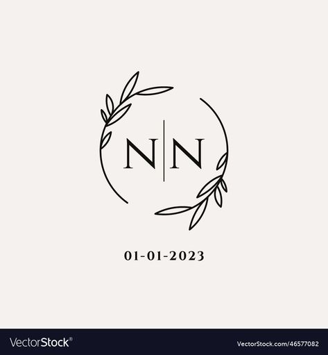 Nn Logo Design Letter, Nn Monogram Logo, Nn Logo Design, New Year Creative Poster Graphic Design, Wedding Logo Ideas, Nn Logo, Pastry Logo, Round Logo Design, Citrus Wedding