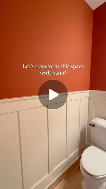 Ali Bryde | DIY | Design on Instagram: "Let’s transform this 1/2 bathroom with @benjaminmoore “Bourbon Street”. Color alone is so transformative and is one of the cheapest ways you can instantly change a room. I decided to saturate this entire room (verdict is out on the ceiling) and do some simple changes to make it more our style. An easy way to get behind a toilet without removing it is Syran wrap 😅 works everytime! #paintingtips #painting #before #after #beforeandafter #diyhomedecor #diyhomeprojects #diyhomeimprovement #cozyhome #cljsquad" Greek Villa Bathroom Walls, Colour Drenched Bathroom, Bathroom Painted Ceiling, Painted Ceiling Bathroom, Bathroom Ceiling Paint, Bold Bathroom Colors, How To Paint Behind A Toilet, Bold Bathroom, New Bathroom Designs