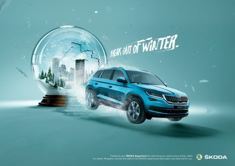 Print advertisement created by The Big Now, Italy for Skoda, within the category: Automotive. Car Print Ads, Visual Advertising, Car Advertising Design, Winter Car, Ad Car, Ad Of The World, Ads Of The World, Food Graphic Design, 2d Design