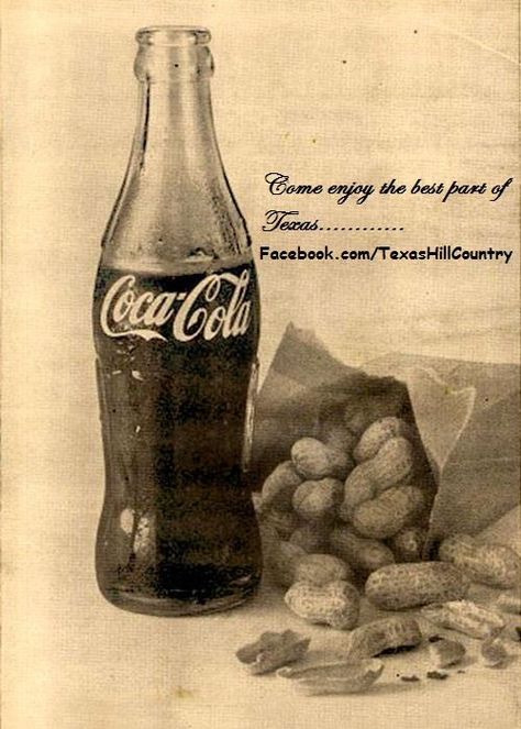 Add a peanut to your coke. Not sure if I actually like it but it cracks me up that its on Pinterest. Cory does this all the time Boiled Peanuts, Always Coca Cola, Coca Cola Ad, World Of Coca Cola, Radio Vintage, Coke Cola, Soda Fountain, Coca Cola Vintage, Sweet Tea