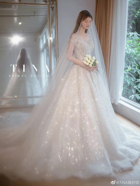 Korean Wedding Dress Elegant, Wedding Dresses Korean, Bella Wedding Dress, Wedding Gown Princess, Korean Bride, Korean Wedding Dress, Baju Kahwin, Wedding Dresses Whimsical, Wedding Dressses