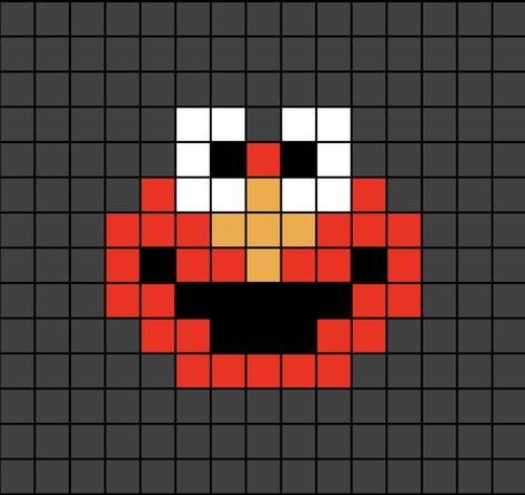 A small pixel art template of Elmo's face. Pixel Art Sesame Street, Sesame Street Pixel Art, Sesame Street Perler Beads, Elmo Perler Beads, Cute Pixel Art Grid Easy, Pixel Art Small Cute, Small Pixel Art Grid, Pixel Art Tiny, Tiny Perler Bead Patterns