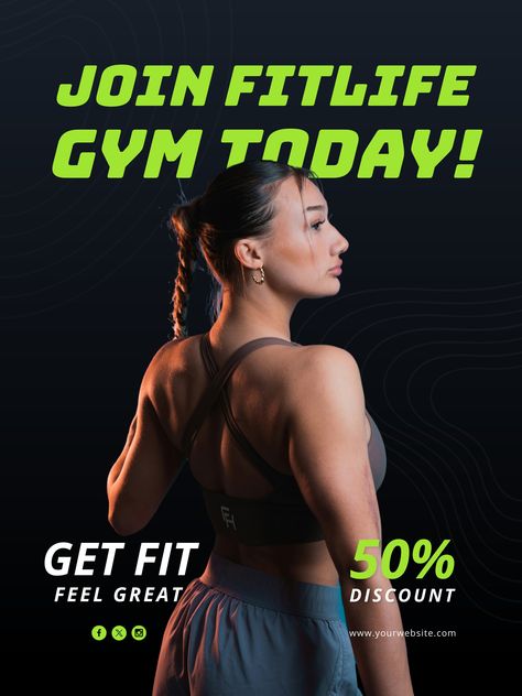 Fitness Gym Membership Offer Poster Template  Visme Gym Ads, Business Posters, Offer Poster, Poster Format, Advertisement Poster, Gym Poster, Ad Poster, Business Poster, Engaging Content