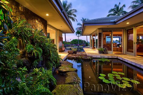 Mauna Lani Home. Atrium Garden, Villa Style, Island Villa, Tropical Architecture, Hawaii Homes, Dream Vacations Destinations, Backyard Pool Designs, Island Living, Garden Landscape Design