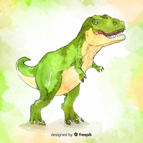 Dinosaurio t-rex en acuarela vector grat... | Free Vector #Freepik #freevector #acuarela #verde #naturaleza #animal Dinosaur Watercolor, Bee Painting, Color Techniques, Dinosaur Print, Dinosaur Birthday, Jurassic World, Watercolor Techniques, T Rex, Art For Kids