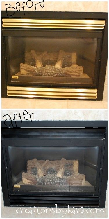 spray-paint-diy, fireplace-makeover She used Krylon BBQ & Stove paint - first sand with fine grid sandpaper, then wipe off really well, paint and let dry Unfinished Basement Storage, Paint Magic, Stove Paint, Fireplace Makeovers, Bbq Stove, Fireplace Redo, Diy Home Decor Living Room, Diy Fireplace Makeover, Fireplace Update