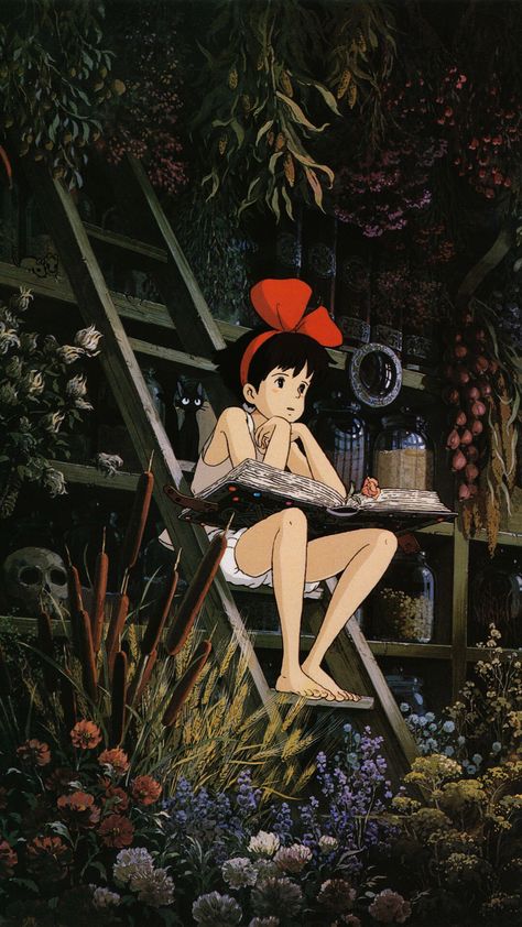 iPhone wallpaper Kikis Delivery Service Poster, Studio Ghibli Poster, Beau Film, Kiki Delivery, Kiki's Delivery Service, Studio Ghibli Movies, Studio Ghibli Art, Hd Phone Wallpapers, Ghibli Movies