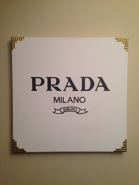 For Sale: To purchase this painting or to view more of my artwork, please visit www.tiffanyussery.com Prada Canvas Painting, Prada Drawing, Prada Painting, Prada Art, Drawings Inspo, Diamond Canvas, Prada Milano, Notebook Drawing, Diamond Picture