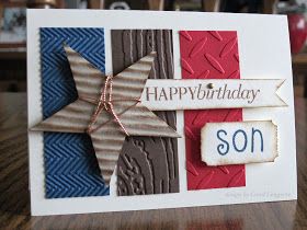 Son Birthday Card, Quotes Girlfriend, Patriotic Cards, Blue Cards, Cards Masculine, Guy Cards, Birthday Cards For Son, Male Birthday, Manly Men