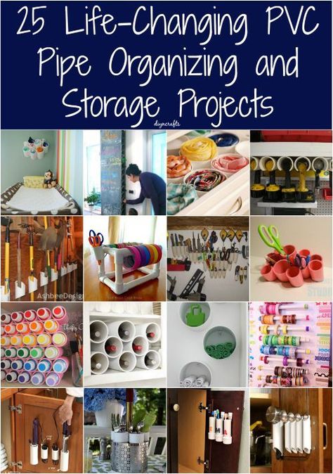 25 Life-Changing PVC Pipe Organizing and Storage Projects that are super create! Get organizing today with these PVC Pipe ideas! #organizing #pvcpipes #pvcpipecrafts #homedecor #diy #diydecor #diyorganize #organizingtips #diyncrafts #repurpose Organization Crafts, Crafts Storage, Pvc Pipe Crafts, Pvc Pipe Projects, Pvc Projects, Pvc Pipes, Diy And Crafts Sewing, Creative Storage, Storage Diy