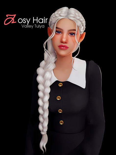 Sims 4 Cc Body Accessories, Sims 4 Cottagecore Cc, Sims 4 Cottagecore, 4 Hairstyles, Medieval Hairstyles, Sims Medieval, Pelo Sims, Sims 4 Mm Cc, Tumblr Sims 4