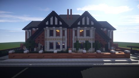 British Suburban House, Minecraft British House, Minecraft Suburban House, Minecraft Random, Mc Houses, Suburban Houses, Memes Minecraft, Houses Minecraft, City Houses