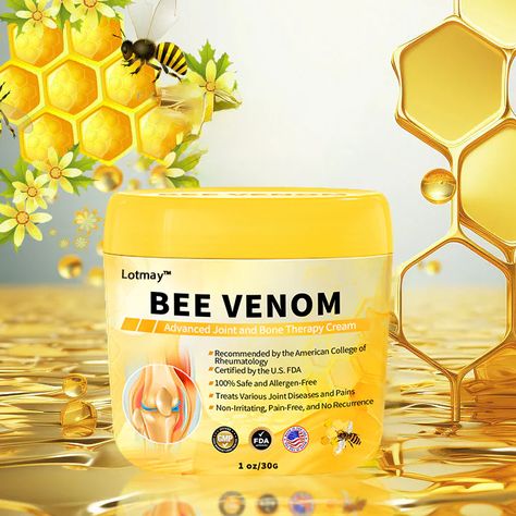 Lotmay™ Bee Venom Advanced Joint and Bone Therapy Cream Bee Venom Therapy, Bone Healing, Arthritic Pain, Bee Venom, Nice Cream, Bone Health, Pain Free, Reduce Inflammation, Daily Deals