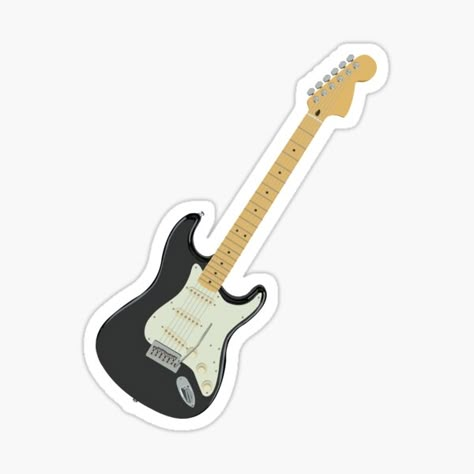 Pegatinas: Guitar | Redbubble Band Stickers Printable, Electric Guitar Stickers, Laptop Stickers Aesthetic, Phone Cover Stickers, Monkey Stickers, Black Electric Guitar, Guitar Stickers, Band Stickers, Bubble Stickers