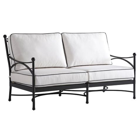 Tommy Bahama Outdoor Pavlova Loveseat with Sunbrella Cushions | Perigold Classic Outdoor Furniture, Tommy Bahama Outdoor, Plain Cushions, Lexington Home, Patio Loveseat, Outdoor Loveseat, Sunbrella Cushions, Classic Outdoor, Sofa Colors