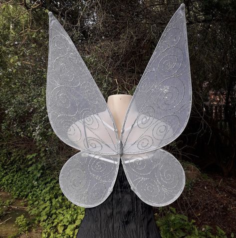 Adult Sparkle Bella Fairy Wings for Adults in Glitter Tulle fabric for Halloween, Cosplay and Ren Faire Fantasy Fairy Wings, White Fairy Wings, Fairy Wings Aesthetic, Costume Wings, White Fairy, Fairy Accessories, Fairy Wedding, 22nd Birthday, Wings Costume