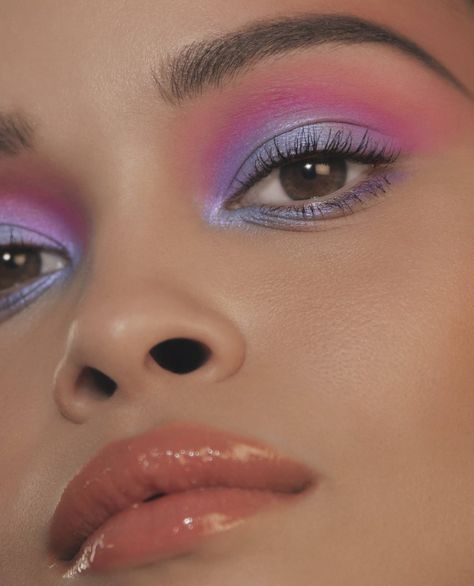 How To: Pink and Purple Eyeshadow Look – Rose Inc 80s Inspired Eye Makeup, Pink 80s Makeup, 80s Aesthetic Makeup, 80s Makeup Looks Eyeshadows, Lover Inspired Makeup, Fun Eyeshadow Looks Colorful, Subtle Colorful Eye Makeup, Funky Eyeshadow, 80s Inspired Makeup