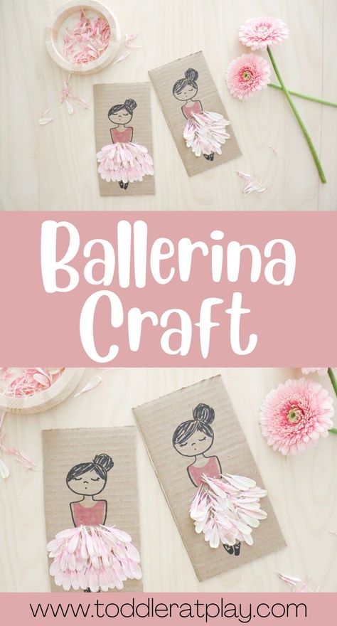 This Flower Petal Ballerina Craft is a beautiful little craft idea perfect for toddlers! // recycled play // recycled activity // flower crafts // kids stuff #recycledcrafts #ballerinacrafts Ballet Diy Crafts Ideas, Tutu Party Activities, Ballerina Diy Crafts, Ballet Birthday Party Activities, Ballerina Handprint Craft, Ballerina Crafts Preschool, Ballet Crafts For Preschoolers, Dance Crafts For Preschoolers, Ballerina Party Activities