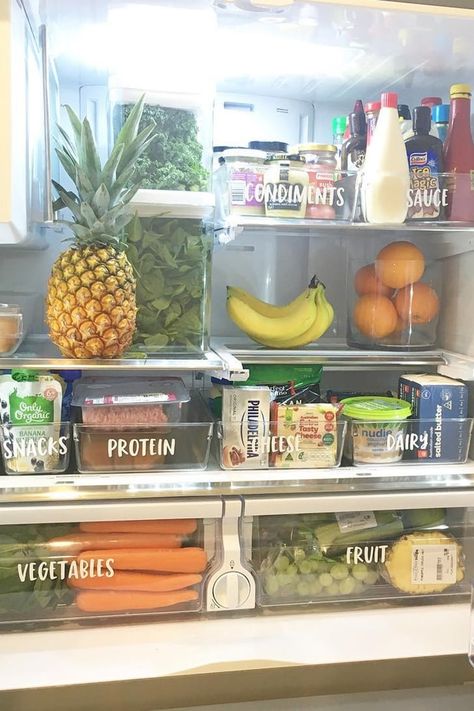 10 Refrigerator-Organization Hacks to Keep Your Kitchen as Clean as Can Be Healthy Fridge, House Organisation, Kitchen Organization Pantry, Deer Decor, Kitchen Organisation, Organizing Hacks, Organisation Hacks, Refrigerator Organization, Makanan Diet