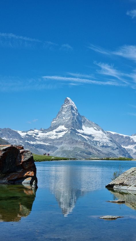 Matterhorn from lake Stellisee Matterhorn Switzerland, Zermatt, Wonders Of The World, Wallpaper Iphone, Switzerland, Iphone Wallpaper, Lake, Wonder, Iphone