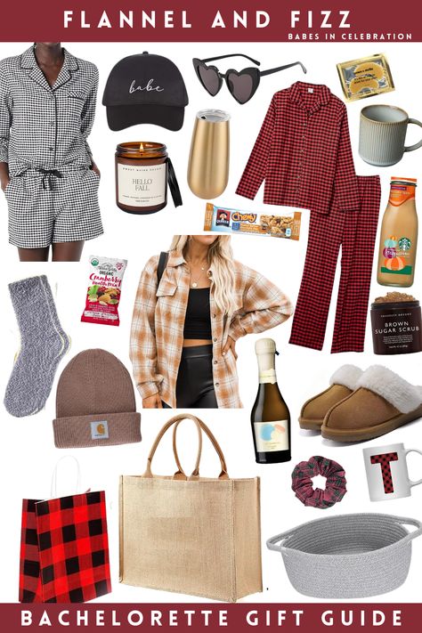 Our perfect and cozy bachelorette favors gift guide has the makings of a quintessential fall bachelorette party! Cozy candles and pumpkin spice are included in these bachelorette favors bags. Flannel and Fizz is one of our favorite fall bachelorette themes! Flannel And Fizz Party, Flannel And Fizz Bachelorette Party, Bachelorette Party Themes Fall, Fall Themed Bachelorette Party, Fall Bachelorette Party Themes, Cozy Bachelorette Party, Flannel Bachelorette Party, Fall Bachelorette Party Ideas, Cozy Bachelorette