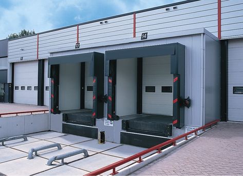 Safety Precautions For Loading Dock Leveler Warehouses Exterior, Warehouses Architecture, Warehouse Exterior, Warehouse Plan, Logistics Design, Square House Plans, Bay Door, Factory Architecture, Loading Dock