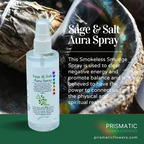 Sage & Salt Aura Spray. Energy Clearing Spray, Aura Cleansing Spray, Sage Salt, Clearing Spray, Aura Spray, Spiritual Balance, Smudge Spray, Cleansing Spray, Structured Water