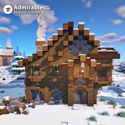 Minecraft | Admirable Peasant в Instagram: «Big Winter House Cooperation with @nobody.builds Hey You! - Share this with others! - Follow me @admirables_mc (Im an Orginal…» Minecraft Workshop, Minecraft Medieval, How To Play Minecraft, Minecraft Architecture, Minecraft Buildings, Minecraft Builds, Minecraft Building, Minecraft Projects, Minecraft Creations