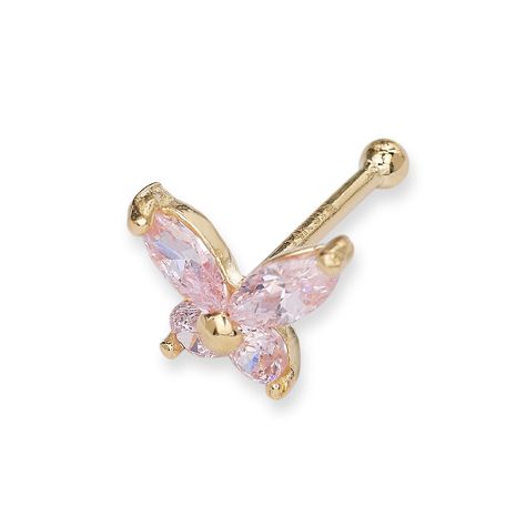 Butterfly Piercing Nose, Butterfly Nose Stud, Cute Nose Piercing Jewelry, Counselor Aesthetic, Peircings Women, Nose Peircing, Gold Piercings, Small Nose Studs, Cute Nose Rings