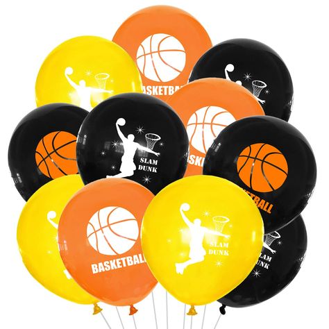 Basketball Balloons, Sport Themed Party, Basketball Prints, Basketball Themed Birthday Party, Basketball Party Decorations, Basketball Match, Sports Party Favors, Basketball Decorations, Nba Basketball Teams