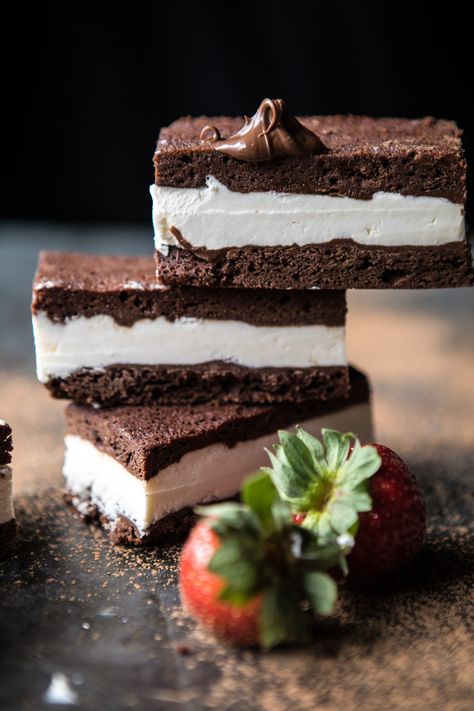 Tiramisu Brownie Ice Cream Sandwich Bars | halfbakedharvest.com @hbharvest Chocolate Swirl Ice Cream, Ice Cream Sandwich Bar, Ice Sandwich, Spice Bars, Tiramisu Brownies, Dessert Sandwich, Half Baked Harvest Recipes, Roast Beef Sandwich, Brownie Ice Cream