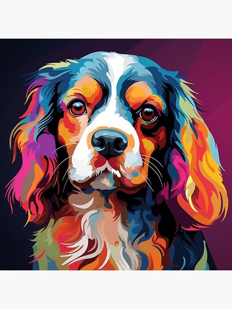 Dog Painting Pop Art, Charles King, Pop Art Pet Portraits, Dog Portrait Drawing, Colorful Quotes, Dog Drawings, Dog Portraits Art, Spaniel Art, Painting Stuff